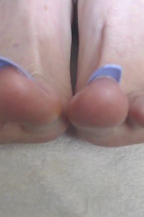 Lavender long long toenails wiggle wave