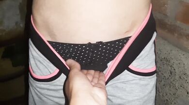 Her hairy pussy leaked while we fucked outside under her parents noses Lesbian illusion