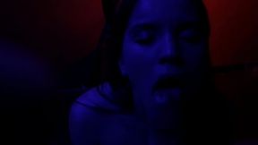 Christmas Blowjob and ass licking tiny petite teen POV