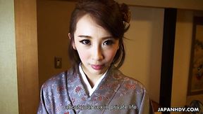 Kawaii Japanese housewife Aya Kisaki wanna get slit masturbated with vibe