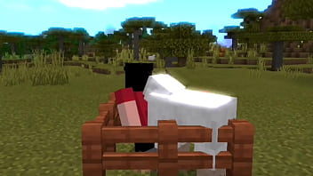 Steve sendo enrrabado por Ovelha ao som de MC GORILA no minecraft