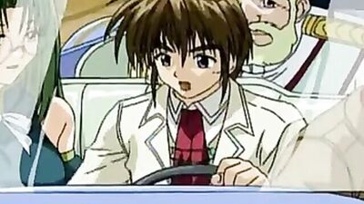 Watch as hot anime maid tips the scales outside while getting frisky