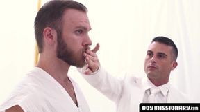 BoyMissionary.com - Beefy Mormon pastor raw fucks his hairy initiate before blessing