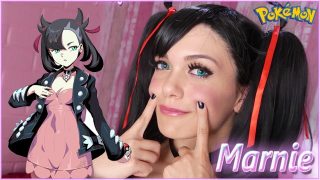 Marnie cosplayer from Pokemon gives sensual handjob and gets facial