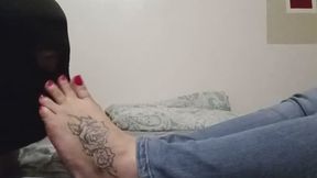 Worship my sweat soaked feet