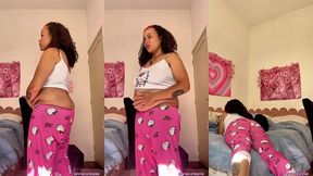 shy gassy girlfriend showing buttcrack while farting first time farting in front of boyfriend