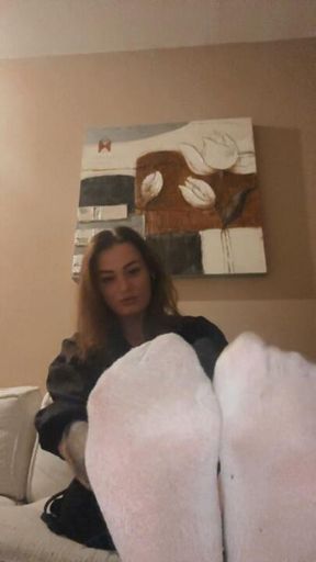 Zweterige sokken en voeten worship