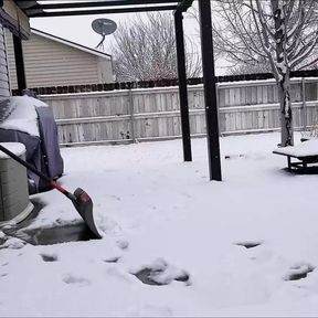 Micropenis Jeffery Heuett Shoveling Snow Naked in Chastity