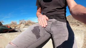 Rubbing cum out into my pants on a hike