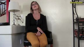 red august pissing her pants at job interview