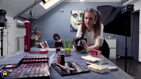 Young Lesbian Photographer Taking An Erotic Shoot With An Older Lady