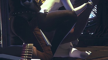 Din Djarin having fun with 2 Haydee Robots - Starwars The Mandalorian - Haydee Crossover parody