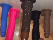 Solo Male Quarantined at Home Puts On Show Throating Dildos & Eats His Cum.