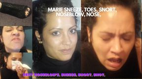 GORGEOUS LADIES OF SNEEZE PRESENT MARIE NOSE , SNORT, SNEEZE, NOSEBLOWS, SPIT AND TOES mp4 version