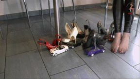 Handmade model cars meets metal heels