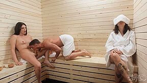 Horny Tranny Seduces Guy In The Sauna