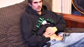 Lucky returns from the skateboard park and invites us to watch him stroke one out. He removes his pants and works on his cock as he lubes up his butt with his finger.