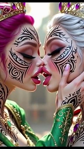 Beautiful Elves Princess Kissing, Ai Animation