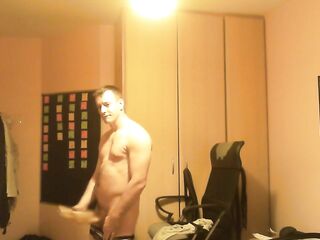 Banging Fleshlight&#039;s standing up on the left side and cumming