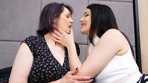 ”Two naughty mature lesbos go all the way”