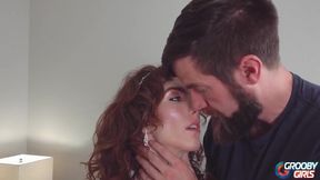 GroobyGirls redhead tgirl fucked hard by huge cock raw anal anal sex