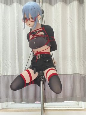 Tiantian's Wooden Horse Self-Bondage