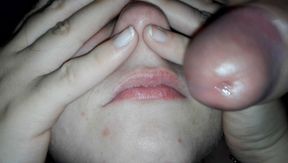 Cum on Her Lips