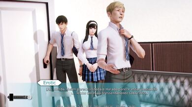 Waifu Academy Teacher Milf Grabs Boobs During Hot Standing Sex Scene