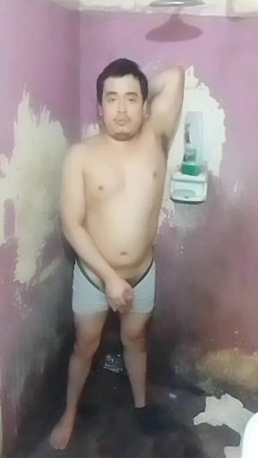 Jesus in boxer pulling his penis 164