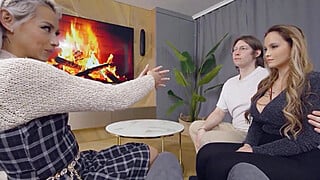 SWAP4K. Banged a girl with large breasts in a threesome while her boyfriend was taking a shower