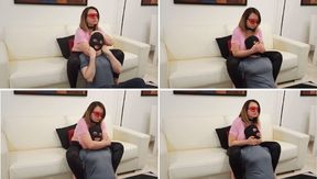 105 ) Neck squeezing and hand over mouth in living room – PART1