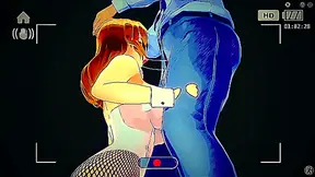 Hentai busty blonde sucks a huge cock