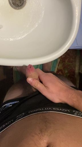 Young man Den decided to rest before going to bed and went to the bath. Where he secluded himself