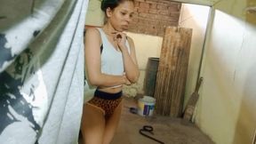 Slapping on Her Ass so Hardly and Make Her to Take Blowjob