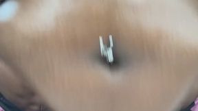 (Part 2) Horny Ebony Gainer Slams Oiled up Belly On Counter in Bathroom