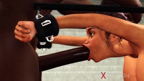BDSM session  A hot brunette enjoys intense pleasure