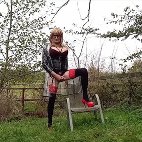 Crossdressing Fun by the Roadside