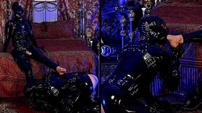 Femdom Insatiable Latex Foot Slave