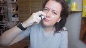 Stimulation to clear the nose from big sneezes 4K