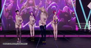 Girls day - Something naked dance Ahri, Akali, Evelynn, Kaisa 3D uncensored nude dance