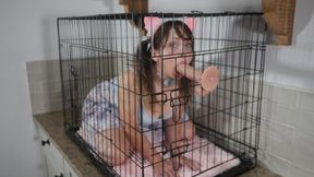 CAGED SLAVE TRAINING - STRAPPADO AND CHOKE COLLAR