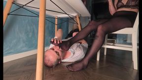 Rosa Molotov and Faith - Pantyhose foot gagging and sniffing part 4