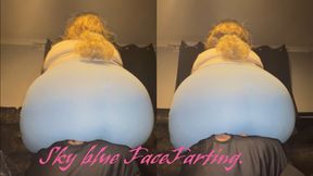 Sky Blue Shorts Face Farting.