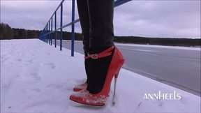 ANIA - RED MEGA HEELS AND SNOW