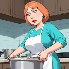 Futanari Lois Griffin Masturbation and Selfsucking