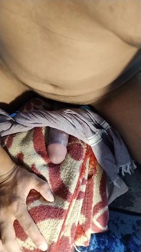 Fucking Blanket with Condom on Cock