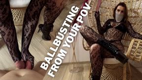 Hard Ballbusting From Your POV