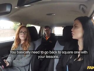 ELLA HUGHES - JASMINE JAE - RYAN RYDER - Hardcore Car Three-some - Fake Driving School