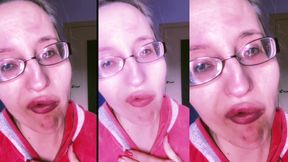 Asmr Red Lipstick and Mini Cake Eating