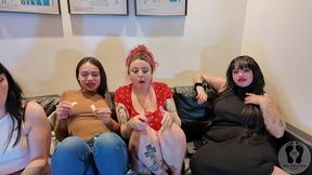 four girls chewing gum fetish together sfw 4k